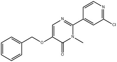 5-(benzyloxy)-2-(2-chloropyridin-4-yl)-3-methylpyrimidin-4(3H)-one Struktur