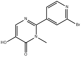 2-(2-bromopyridin-4-yl)-5-hydroxy-3-methylpyrimidin-4(3H)-one Struktur