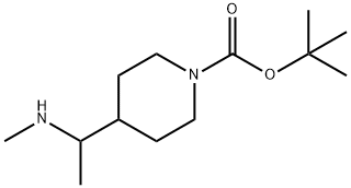 tert-butyl 4-(1-(methylamino)ethyl)piperidine-1-carboxylate Struktur