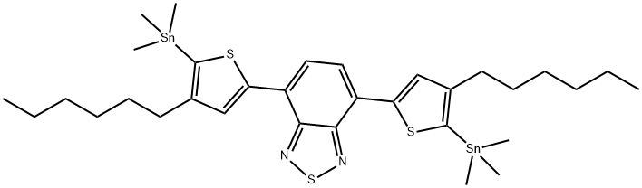 4,7-bis(4-hexyl-5-(trimethylstannyl)thiophen-2-yl)benzo[c][1,2,5]thiadiazole Struktur