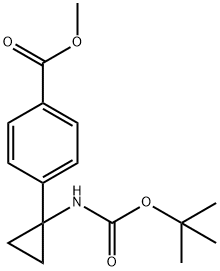 methyl 4-(1-((tert-butoxycarbonyl)amino)cyclopropyl)benzoate Struktur