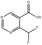 4-Difluoromethyl-pyrimidine-5-carboxylic acid Struktur