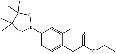 ethyl 2-(2-fluoro-4-(4,4,5,5-tetramethyl-1,3,2-dioxaborolan-2-yl)phenyl)acetate Struktur