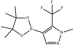 1-methyl-4-(4,4,5,5-tetramethyl-1,3,2-dioxaborolan-2-yl)-5-(trifluoromethyl)-1H-pyrazole Struktur