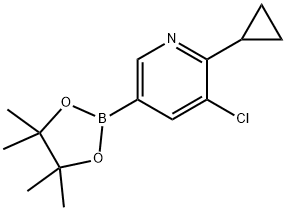 3-chloro-2-cyclopropyl-5-(tetramethyl-1,3,2-dioxaborolan-2-yl)pyridine Struktur