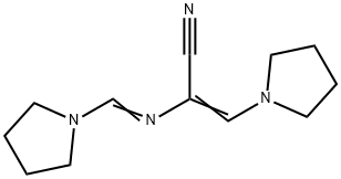 (E)-3-(pyrrolidin-1-yl)-2-((E)-(pyrrolidin-1-ylmethylene)amino)acrylonitrile Struktur