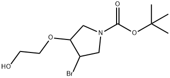 tert-butyl 3-(2-hydroxyethoxy)-4-bromopyrrolidine-1-carboxylate Struktur