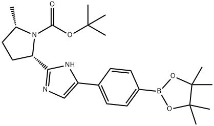 (2S,5S)-tert-butyl 2-methyl-5-(5-(4-(4,4,5,5-tetramethyl-1,3,2-dioxaborolan-2-yl)phenyl)-1H-imidazol-2-yl)pyrrolidine-1-carboxylate|