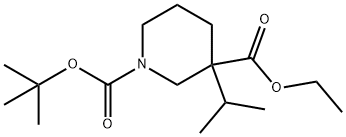 3-(1-methylethyl)-1,3-Piperidinedicarboxylic acid 1-(1,1-dimethylethyl) 3-ethyl ester Struktur