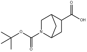 2-[(tert-butoxy)carbonyl]-2-azabicyclo[2.2.1]heptane-5-carboxylic acid Struktur