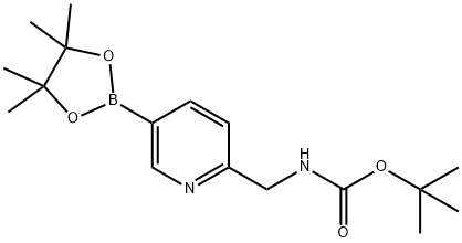 tert-butyl (5-(4,4,5,5-tetramethyl-1,3,2-dioxaborolan-2-yl)pyridin-2-yl)methylcarbamate Struktur