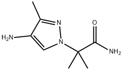 2-(4-amino-3-methyl-1H-pyrazol-1-yl)-2-methylpropanamide Struktur