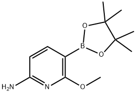 6-methoxy-5-(4,4,5,5-tetramethyl-1,3,2-dioxaborolan-2-yl)pyridin-2-amine Struktur