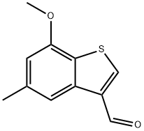 7-methoxy-5-methylbenzo[b]thiophene-3-carbaldehyde Struktur