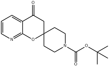 tert-butyl 4'-oxo-3',4'-dihydrospiro[piperidine-4,2'-pyrano[2,3-b]pyridine]-1-carboxylate Struktur