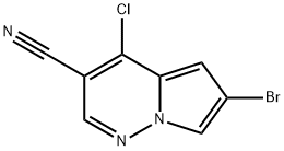 6-bromo-4-chloropyrrolo[1,2-b]pyridazine-3-carbonitrile Struktur