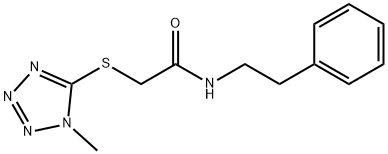 2-[(1-methyl-1H-tetrazol-5-yl)sulfanyl]-N-(2-phenylethyl)acetamide Struktur