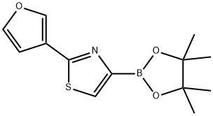 2-(furan-3-yl)-4-(4,4,5,5-tetramethyl-1,3,2-dioxaborolan-2-yl)thiazole Struktur