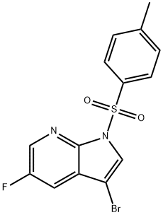 3-bromo-5-fluoro-1-tosyl-1H-pyrrolo[2,3-b]pyridine Struktur