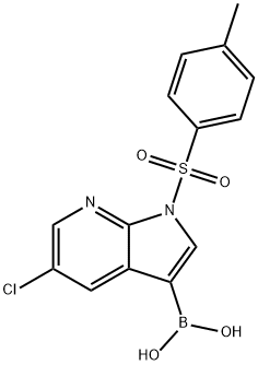 [5-chloro-1-(4-methylbenzenesulfonyl)-1H-pyrrolo[2,3-b]pyridin-3-yl]boronic acid Struktur