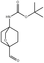 tert-butyl N-{1-formyl-2-oxabicyclo[2.2.2]octan-4-yl}carbamate Struktur