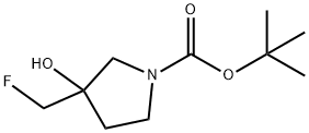 tert-butyl 3-(fluoromethyl)-3-hydroxypyrrolidine-1-carboxylate Struktur