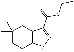 5,5-Dimethyl-4,5,6,7-tetrahydro-1H-indazole-3-carboxylic acid ethyl ester Struktur