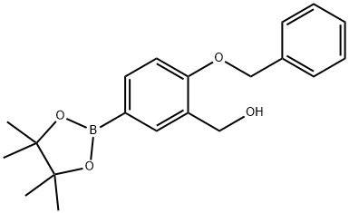 (2-(benzyloxy)-5-(4,4,5,5-tetramethyl-1,3,2-dioxaborolan-2-yl)phenyl)methanol Struktur