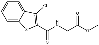 methyl N-[(3-chloro-1-benzothiophen-2-yl)carbonyl]glycinate Struktur