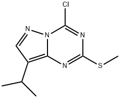 4-chloro-8-isopropyl-2-(methylthio)pyrazolo[1,5-a][1,3,5]triazine Struktur