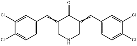 (3E,5E)-3,5-Bis(3,4-Dichlorobenzylidene)Piperidin-4-One Struktur