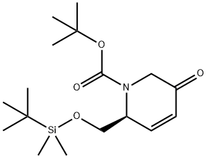 tert-butyl(S)-6-(((tert-butyldimethylsilyl)oxy)methyl)-3-oxo-3,6-dihydropyridine-1(2H)-carboxylate Struktur