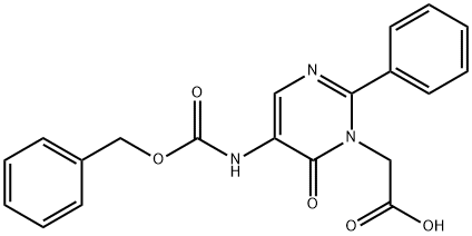 6-Oxo-2-phenyl-5-[[(phenylmethoxy)carbonyl]amino]-1(6H)-pyrimidineacetic acid Struktur