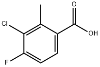 3-chloro-4-fluoro-2-methylbenzoic acid Struktur