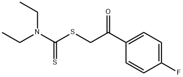 2-(4-fluorophenyl)-2-oxoethyl diethylcarbamodithioate Struktur