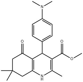 methyl 4-(4-(dimethylamino)phenyl)-2,7,7-trimethyl-5-oxo-1,4,5,6,7,8-hexahydroquinoline-3-carboxylate Struktur