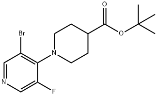 Tert-Butyl 1-(3-Bromo-5-Fluoropyridin-4-Yl)Piperidine-4-Carboxylate Struktur