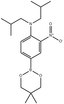 Benzenamine, 4-(5,5-dimethyl-1,3,2-dioxaborinan-2-yl)-N,N-bis(2-methylpropyl)-2-nitro- Struktur