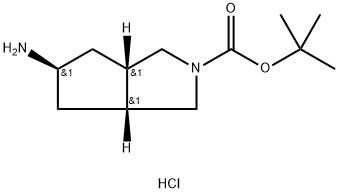 trans-5-amino-2-boc-hexahydro-cyclopenta[c]pyrrole hydrochloride Struktur