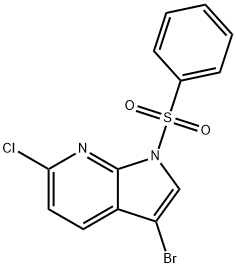 3-Bromo-6-chloro-1-(phenylsulfonyl)-1H-pyrrolo[2,3-b]pyridine Struktur