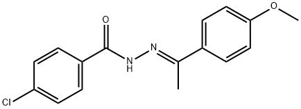 4-chloro-N'-[(1E)-1-(4-methoxyphenyl)ethylidene]benzohydrazide Struktur