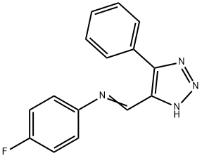 (E)-4-fluoro-N-((5-phenyl-1H-1,2,3-triazol-4-yl)methylene)aniline Struktur