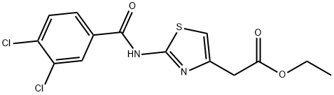 ethyl (2-{[(3,4-dichlorophenyl)carbonyl]amino}-1,3-thiazol-4-yl)acetate Struktur