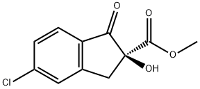 (2S)-Methyl 5-chloro-2,3-dihydro-2-hydroxy-1-oxo-1H-indene-2-carboxylate Struktur