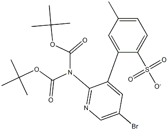 2-(bis(tert-butoxycarbonyl)amino)-5-bromopyridin-3-yl4-methylbenzenesulfonate Struktur