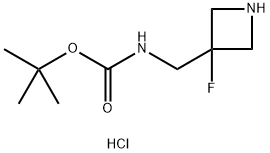 tert-butyl N-[(3-fluoroazetidin-3-yl)methyl]carbamate hydrochloride Struktur