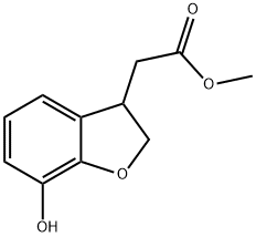 (7-Hydroxy-2,3-dihydro-benzofuran-3-yl)-acetic acid methyl ester Struktur