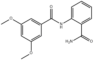 N-(2-carbamoylphenyl)-3,5-dimethoxybenzamide Struktur