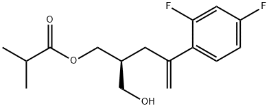 (S)-4-(2,4-difluorophenyl)-2-(hydroxymethyl)pent-4-en-1-ylisobutyrate Struktur