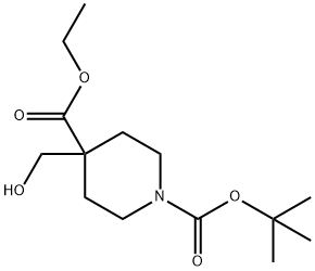 1-tert-butyl 4-ethyl 4-(hydroxymethyl)piperidine-1,4-dicarboxylate Struktur